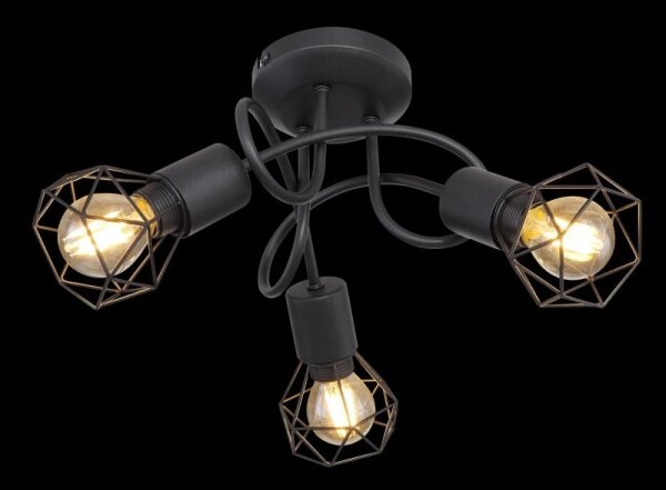 Globo - LED Prisadený luster XARA 3xE14/6W/230V čierna