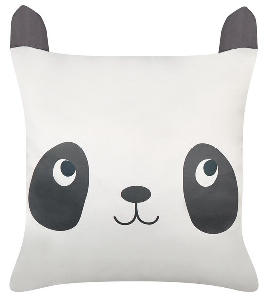 Sada 2 dekoratívnych vankúšov čierna a biela bavlna 45 x 45 cm zvierací vzor panda moderný štýl detská izba doplnky