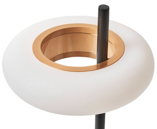 Stolná lampa čierna železo hliník s dotykovým vypínačom nabíjanie cez USB kábel bezdrôtová moderný štýl interiér exteriér