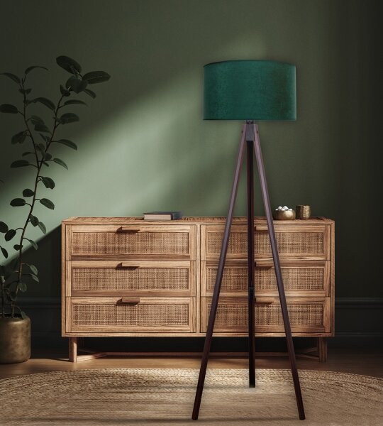 Brilagi - Stojacia lampa VELVET 1xE27/60W/230V wenge/zelená
