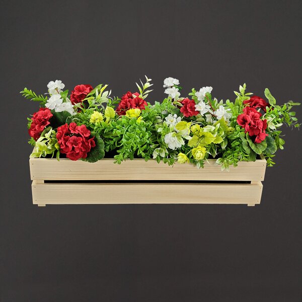 AMADEA Drevený obal s truhlíkom prírodný, 61,2x19,6x15cm, český výrobok