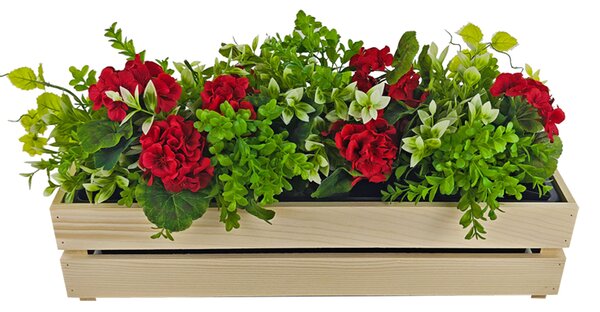 AMADEA Drevený obal s truhlíkom prírodný, 61,2x19,6x15cm, český výrobok
