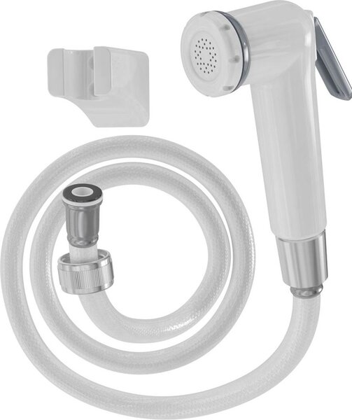 Ručná sprcha pre bidet, s bielou plastovou hadicou 120 cm, spodné aktivačné tlačidlo | 3028