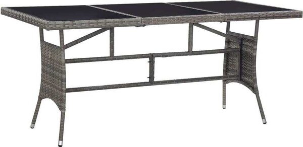Maison Exclusive - Záhradný stôl, sivý 170x80x74 cm, polyratan
