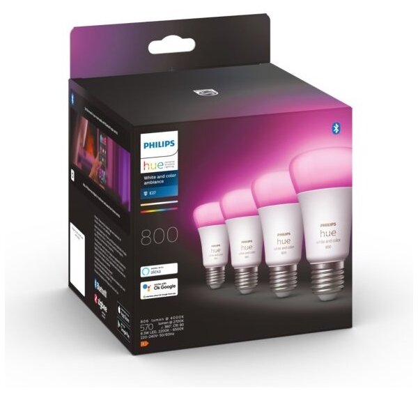 SADA 4x LED Stmievateľná žiarovka Philips Hue WACA E27/6,5W/230V 2000-6500K