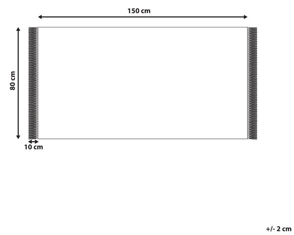 Koberec béžová čierna bavlna 80 x 150 cm kvetovaný vzor motív listov so strapcami obdĺžnikový tvar moderný štýl obývačka spálňa