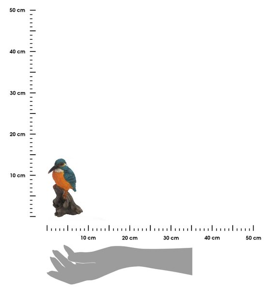Záhradná figúrka z polyresinu Kingfisher, 14x9,8 cm, viacfarebná