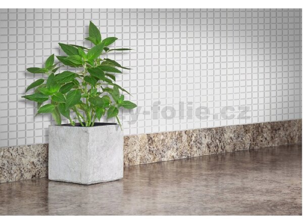 Obkladové panely 3D PVC 06, rozmer 440 x 580 mm, mozaika biela matná, IMPOL TRADE