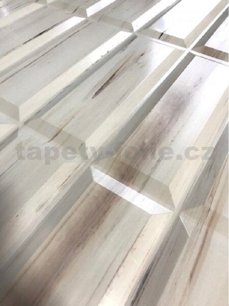 Obkladové panely 3D PVC 13, rozmer 440 x 580 mm, obklad krémový dekor Travertin, IMPOL TRADE