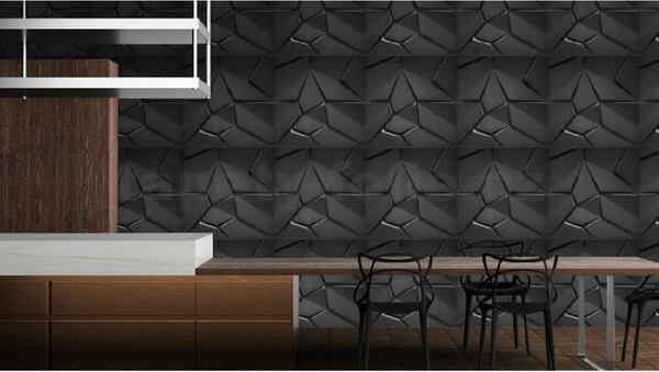 Stropné panely 3D XPS 0033, rozmer 50 cm x 50 cm, MERKUR čierny, IMPOL TRADE