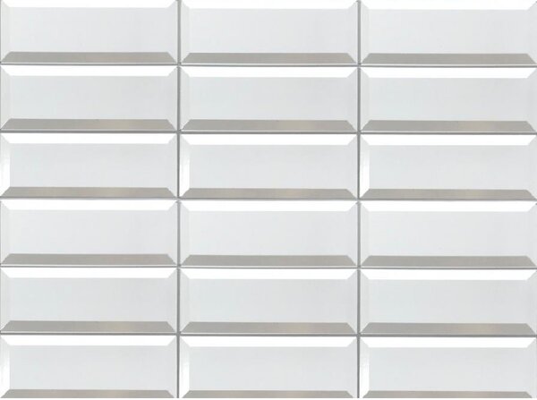 Obkladové panely 3D PVC 06, rozmer 440 x 580 mm, obklad biely so sivou škárou, IMPOL TRADE