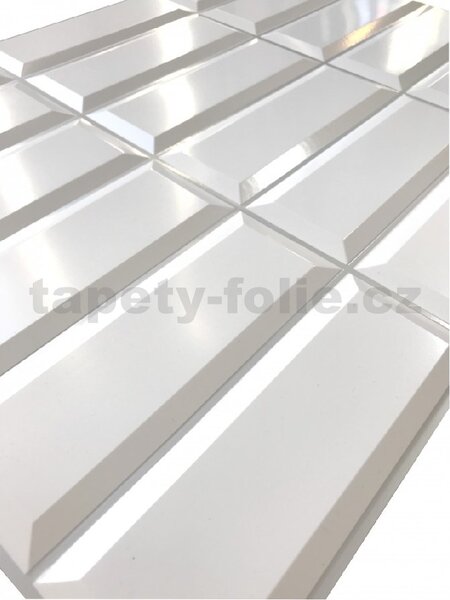 Obkladové panely 3D PVC 06, rozmer 440 x 580 mm, obklad biely so sivou škárou, IMPOL TRADE