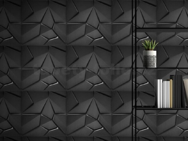 Stropné panely 3D XPS 0033, rozmer 50 cm x 50 cm, MERKUR čierny, IMPOL TRADE