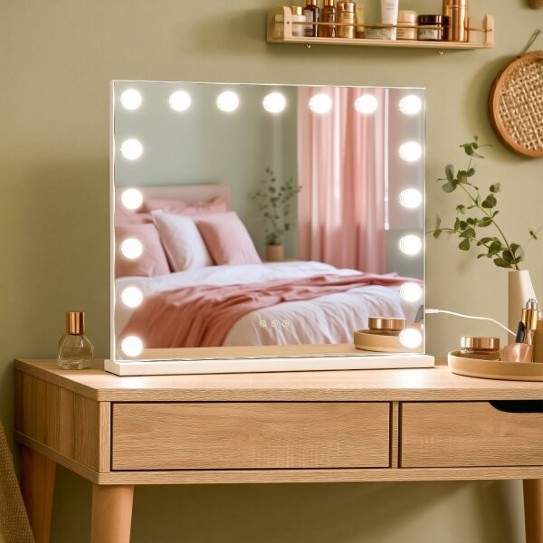 BRILAGI - LED stmievateľné make-upové zrkadlo HOLLYWOOD LED/15W/230V 60x50 cm biela