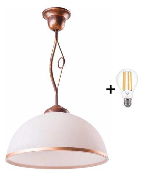 Brilagi - LED Luster na tyči ANTICO 1xE27/60W/230V bronz patina