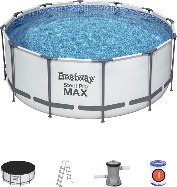 Bestway Steel Pro Max 56420, 10250 L, Rámový bazén, Šedá, 42,6 kg
