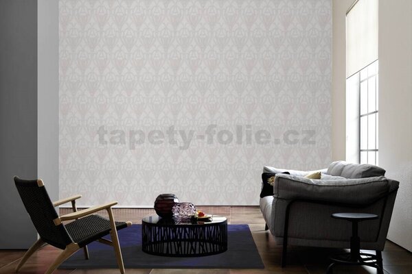 Vliesové tapety na stenu Mata Hari A.S.38091-3, rozmer 10,05 m x 0,53 m, Art-Deco bielo-strieborné, A.S. CRÉATION