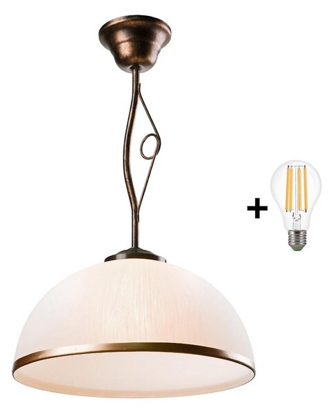 Brilagi - LED Luster na tyči ANTICO 1xE27/60W/230V bronz patina