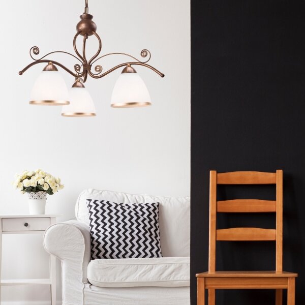 Brilagi - LED Luster na reťazi ANTICO 3xE27/60W/230V bronz patina