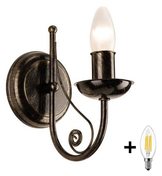 Brilagi - LED Nástenné svietidlo STEFANO 1xE14/40W/230V čierna patiny