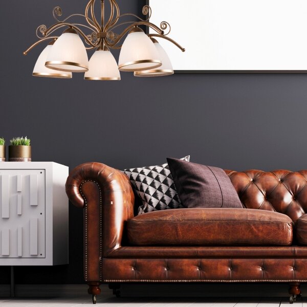 Brilagi - LED Luster na reťazi ANTICO 5xE27/60W/230V bronz patina