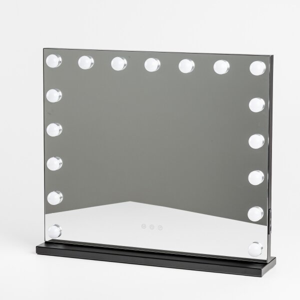 BRILAGI - LED Stmievateľné make-up zrkadlo HOLLYWOOD LED/15W/230V 60x50 cm čierna