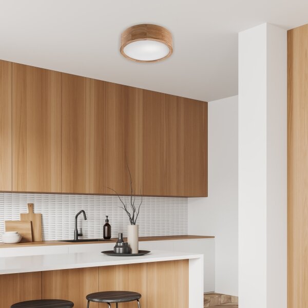 Brilagi - LED RGBW stmievateľné stropné svietidlo CARVALHO 1xE27/9W/230V Wi-Fi dub pr. 27,5