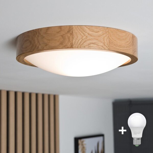 Brilagi - LED Stropné svietidlo CARVALHO SLIM 1xE27/60W/230V dub pr. 27 cm