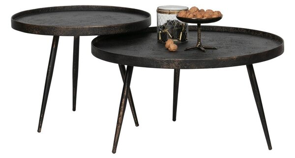 Čierny konferenčný stolík BePureHome Bounds, ø 76 cm
