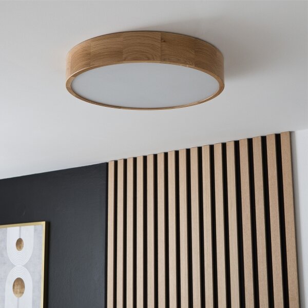 Stropné svietidlo OAK 3xE27/60W/230V dub, pr. 47,5 cm