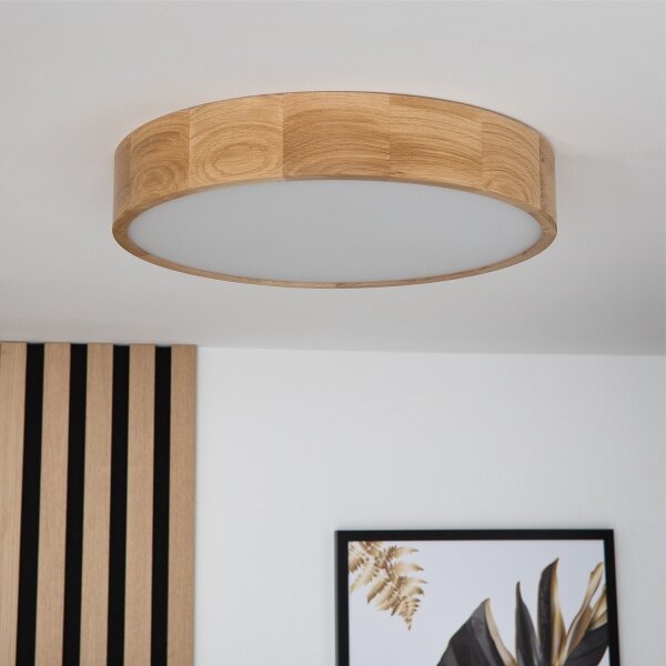 Stropné svietidlo OAK 3xE27/60W/230V dub, pr. 47,5 cm