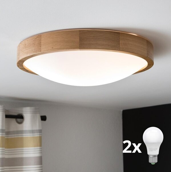 Brilagi - LED Stropné svietidlo CARVALHO SLIM 2xE27/60W/230V dub pr. 37 cm