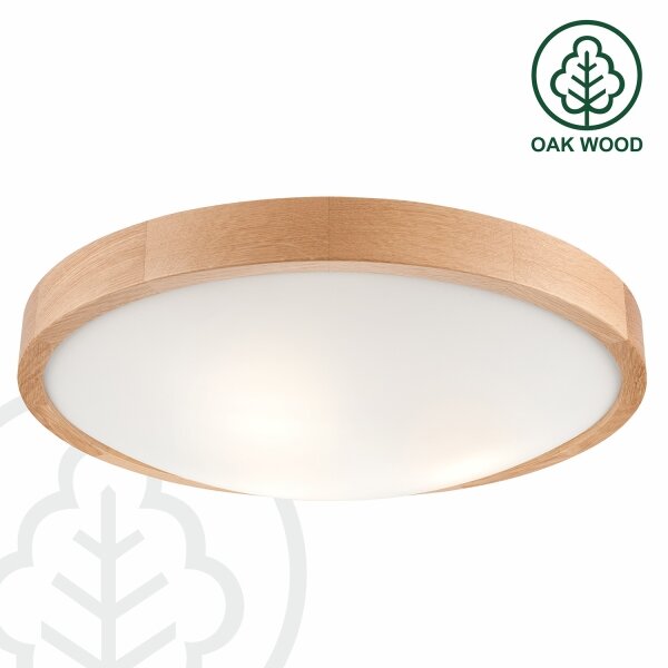 Brilagi - LED stropné svietidlo CARVALHO SLIM 3xE27/15W/230V, dub, priemer 47 cm