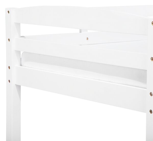 Poschodová posteľ biela borovicové drevo 90 x 200 cm lamely s rebríkom detská izba