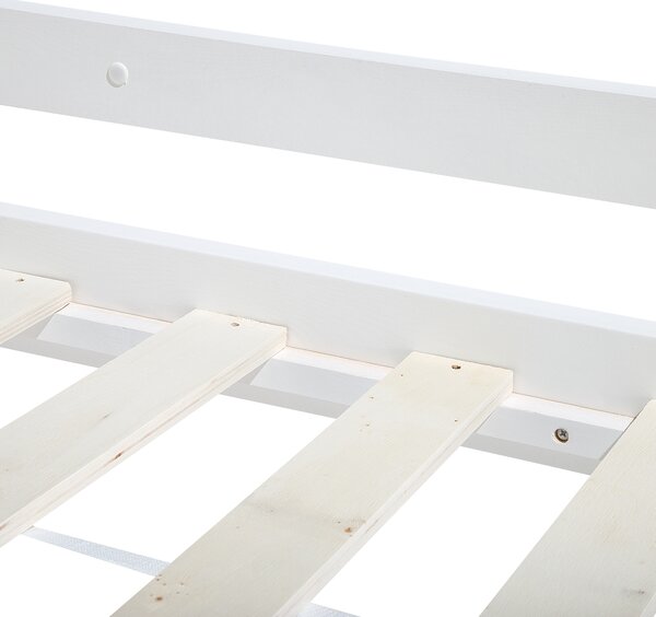 Poschodová posteľ biela borovicové drevo 90 x 200 cm lamely s rebríkom detská izba