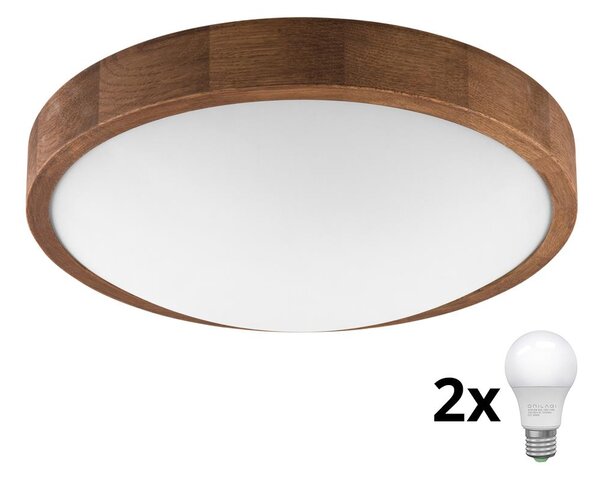Brilagi - LED Stropné svietidlo CARVALHO SLIM 2xE27/60W/230V dub čerešňa pr. 37 cm