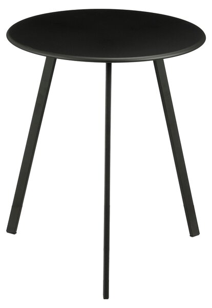 Mica Decorations Seattle – vonkajší stolík – okrúhly konferenčný stolík – stolík na kvety a kávový stolík – 45 x Ø38 cm – kov – čierny