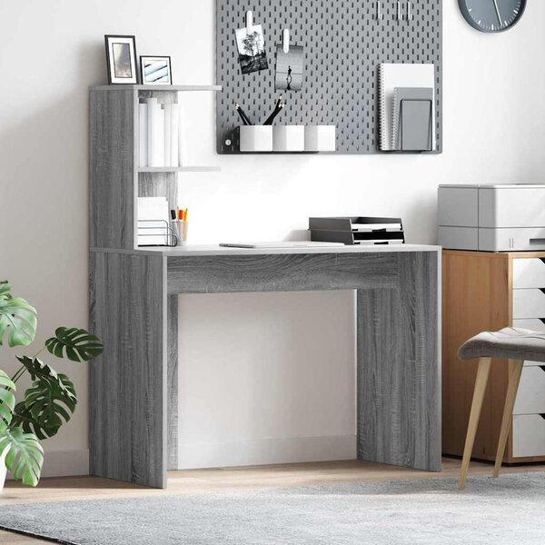 Maison Exclusive – Písací stôl, sivý Imitácia dreva Sonoma, 102 x 50 x 124 cm