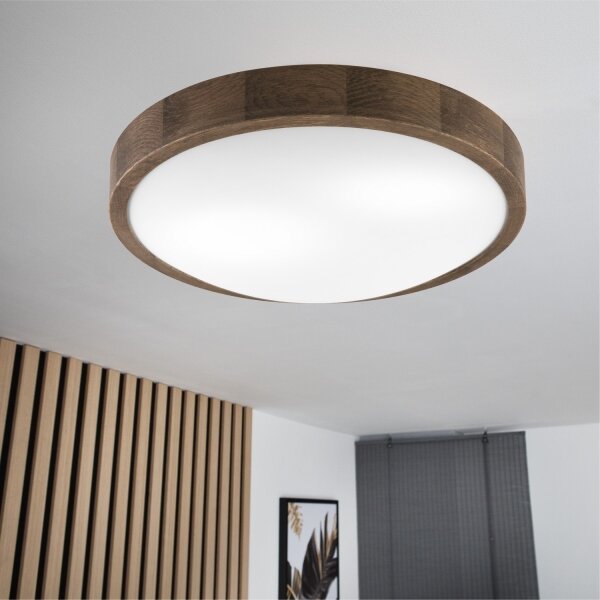 Brilagi - LED Stropné svietidlo CARVALHO SLIM 2xE27/60W/230V dub orech pr. 37 cm