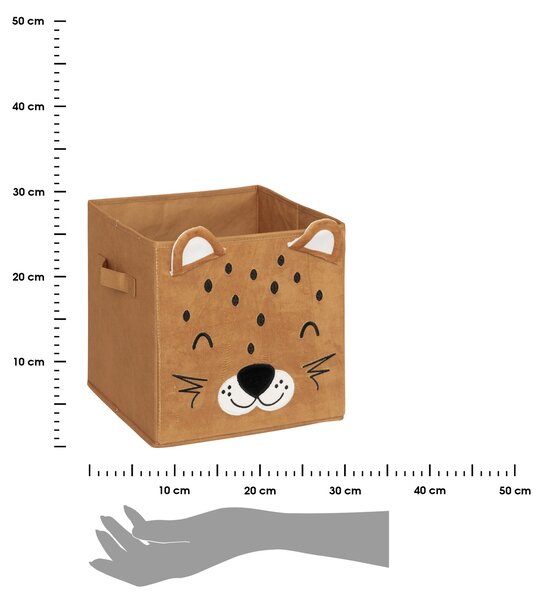 Úložný box Leopard, 29x29x29 cm, hnedá