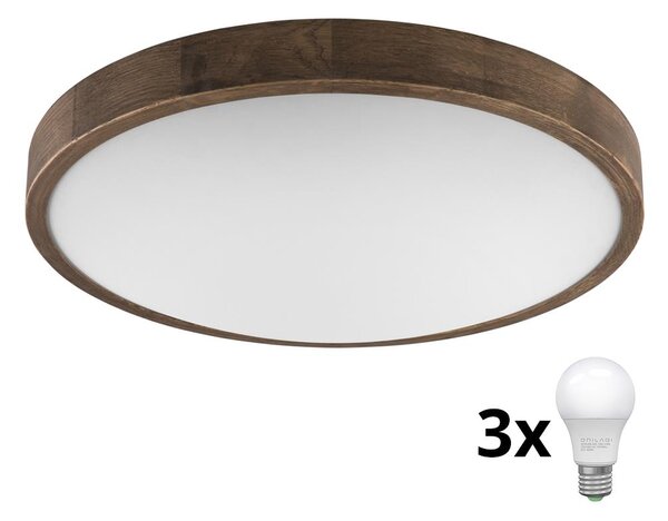 Brilagi - LED Stropné svietidlo CARVALHO SLIM 3xE27/60W/230V dub orech pr. 47 cm