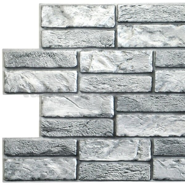 Obkladové panely 3D PVC TP10019926, rozmer 955 x 476 mm, kameň sivý, GRACE