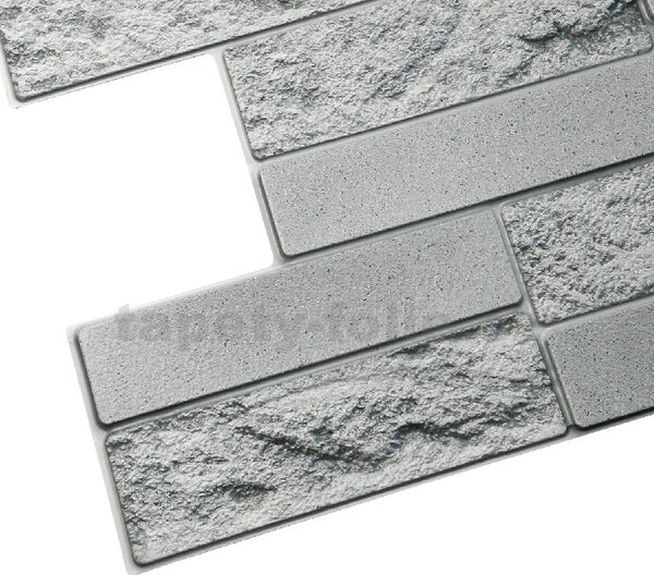 Obkladové panely 3D PVC TP10019927, rozmer 980 x 490 mm, pieskovcový kameň sivý, GRACE