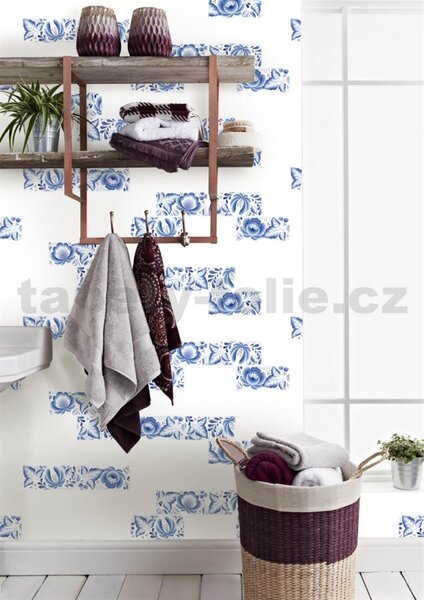 Obkladové panely 3D PVC TP10017308, rozmer 966 x 484 mm, obklad Metrostyl s dekorom cibulák, GRACE