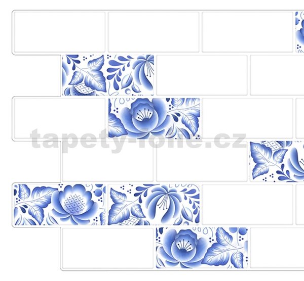 Obkladové panely 3D PVC TP10017308, rozmer 966 x 484 mm, obklad Metrostyl s dekorom cibulák, GRACE