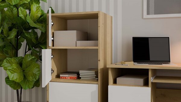 TP Living Komoda Alma 50 cm biela/dub artisan