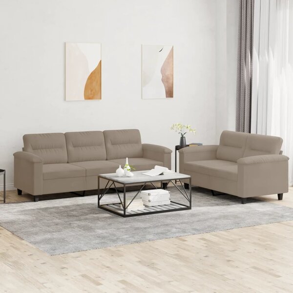 Maison Exclusive – 2-dielna sedacia súprava s vankúšmi, farba taupe, mikrovlákno