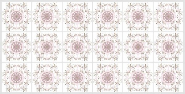 Obkladové panely 3D PVC TP10016508, cena za kus, rozmer 960 x 480 mm, mozaika s ružovými ornamentami, GRACE