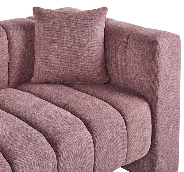Leňoška pravostranná ružová látkové čalúnenie čierne nohy s vankúšom moderný glamour dizajn