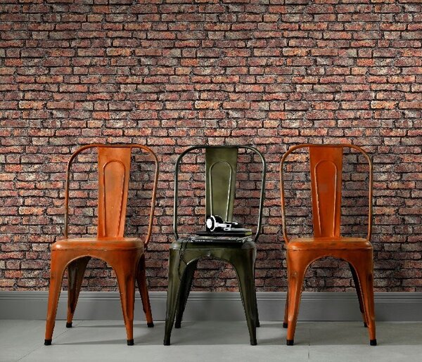 Vliesové tapety na stenu IMITATIONS 2 10238-11, rozmer 10,05 m x 0,53 m, tehly farebné, Erismann